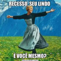 RECESSO, SEU LINDO É VOCÊ MESMO?