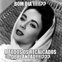 BOM DIA !!!!!?? A TODOS OS RECALCADOS DE PLANTAO!!!!???
