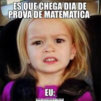 ES QUE CHEGA DIA DE PROVA DE MATEMATICA EU:
