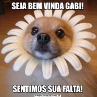 SEJA BEM VINDA GABI!SENTIMOS SUA FALTA!