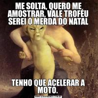 ME SOLTA, QUERO ME AMOSTRAR, VALE TROFÉU SEREI O MERDA DO NATALTENHO QUE ACELERAR A MOTO. 
