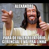 ALEXANDREPARA DE FAZER RELATORIO GERENCIAL E VAI PRA LINHA