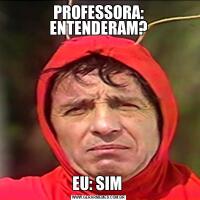 PROFESSORA: ENTENDERAM?EU: SIM 