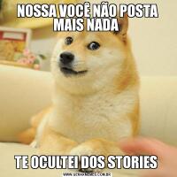NOSSA VOCÊ NÃO POSTA MAIS NADA TE OCULTEI DOS STORIES 