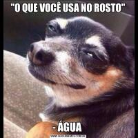 "O QUE VOCÊ USA NO ROSTO"- ÁGUA 