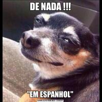 DE NADA !!!&QUOT;EM ESPANHOL&QUOT;
