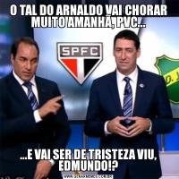 O TAL DO ARNALDO VAI CHORAR MUITO AMANHÃ, PVC......E VAI SER DE TRISTEZA VIU, EDMUNDO!?