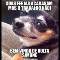 SUAS FÉRIAS ACABARAM, MAS O TRABALHO NÃO!BEM VINDA DE VOLTA SIMONE