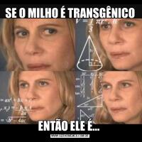 SE O MILHO É TRANSGÊNICOENTÃO ELE É... 