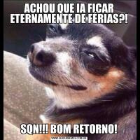 ACHOU QUE IA FICAR ETERNAMENTE DE FÉRIAS?!SQN!!! BOM RETORNO!