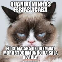 QUANDO MINHAS FÉRIAS ACABAEU COM CARA DE QUEM VAI MORDE TODO MUNDO DA SALA DE AULA 