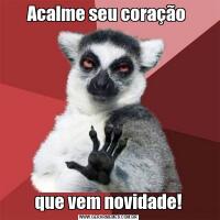 Acalme seu coração que vem novidade!