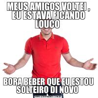 MEUS AMIGOS VOLTEI , EU ESTAVA FICANDO LOUCO BORA BEBER QUE EU ESTOU SOLTEIRO DI NOVO 