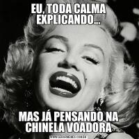 EU, TODA CALMA EXPLICANDO...MAS JÁ PENSANDO NA CHINELA VOADORA