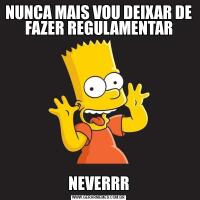NUNCA MAIS VOU DEIXAR DE FAZER REGULAMENTARNEVERRR