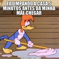 EU LIMPANDO A CASA 5 MINUTOS ANTES DA MINHA MÃE CHEGAR