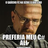 O GAÚCHO FC NA SÉRIE D QUE LIXOPREFERIA MEU C# ALI
