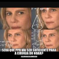 SERÁ QUE PPR VAI SER SUFICIENTE PARA A CIRUGIA DO NOAH?