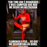 TEM TIME QUE É REBAIXADO E VICE-CAMPEÃO QUE NÃO ME SEGUE NO INSTAGRAM FLAMENGO E PSG...  OS QUE ME SEGUEM SÃO OS BONS.