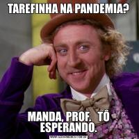 TAREFINHA NA PANDEMIA?MANDA, PROF.   TÔ ESPERANDO.