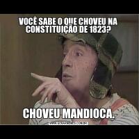 VOCÊ SABE O QUE CHOVEU NA CONSTITUIÇÃO DE 1823?CHOVEU MANDIOCA.