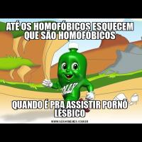 ATÉ OS HOMOFÓBICOS ESQUECEM QUE SÃO HOMOFÓBICOSQUANDO É PRA ASSISTIR PORNÔ LÉSBICO