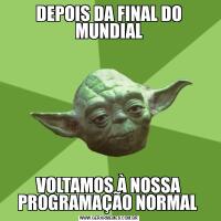DEPOIS DA FINAL DO MUNDIALVOLTAMOS À NOSSA PROGRAMAÇÃO NORMAL 