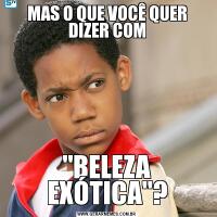 MAS O QUE VOCÊ QUER DIZER COM