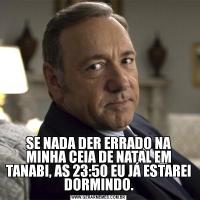 SE NADA DER ERRADO NA MINHA CEIA DE NATAL EM TANABI, AS 23:50 EU JÁ ESTAREI DORMINDO.