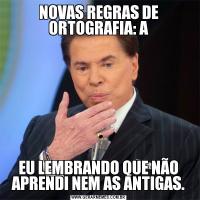 NOVAS REGRAS DE ORTOGRAFIA: AEU LEMBRANDO QUE NÃO APRENDI NEM AS ANTIGAS.