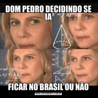 DOM PEDRO DECIDINDO SE IAFICAR NO BRASIL OU NÃO