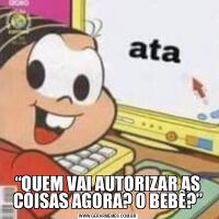 “QUEM VAI AUTORIZAR AS COISAS AGORA? O BEBÊ?”