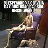 EU ESPERANDO A CERVEJA DA CONCLUSÃO DA OBRA DESSE LAVABO.