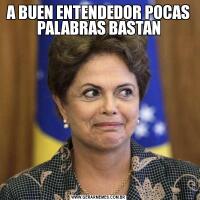 A BUEN ENTENDEDOR POCAS PALABRAS BASTAN