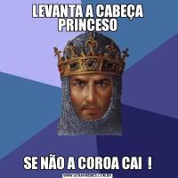 LEVANTA A CABEÇA PRINCESOSE NÃO A COROA CAI  !