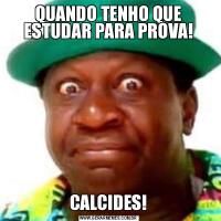 QUANDO TENHO QUE ESTUDAR PARA PROVA!CALCIDES!