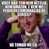 VOCÊ NÃO TEM NEM NETFLIX NEM AMAZON, E VEM ME PEDIR RECOMENDAÇÃO DE SÉRIES?VÁ TOMAR NO CU. 