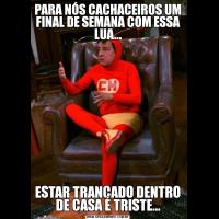 PARA NÓS CACHACEIROS UM FINAL DE SEMANA COM ESSA LUA...ESTAR TRANCADO DENTRO DE CASA É TRISTE...