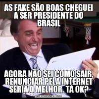 AS FAKE SÃO BOAS CHEGUEI A SER PRESIDENTE DO BRASILAGORA NÃO SEI COMO SAIR, RENUNCIAR PELA INTERNET SERIA O MELHOR. TÁ OK?