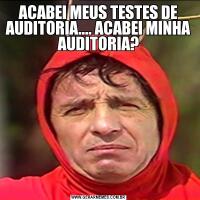 ACABEI MEUS TESTES DE AUDITORIA.... ACABEI MINHA AUDITORIA?