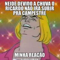 NEIDE:DEVIDO A CHUVA O RICARDO NÃO IRA SUBIR PRA CAMPESTREMINHA REAÇÃO