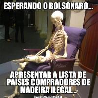 ESPERANDO O BOLSONARO...APRESENTAR A LISTA DE PAÍSES COMPRADORES DE MADEIRA ILEGAL...