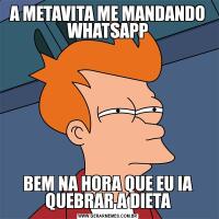 A METAVITA ME MANDANDO WHATSAPPBEM NA HORA QUE EU IA QUEBRAR A DIETA
