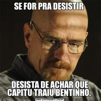 SE FOR PRA DESISTIR DESISTA DE ACHAR QUE CAPITU TRAIU BENTINHO. 