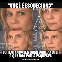 "VOCÊ É ESQUECIDA?"EU TENTANDO LEMBRAR ONDE ANOTEI O QUE NÃO PODIA ESQUECER