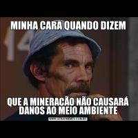 MINHA CARA QUANDO DIZEMQUE A MINERAÇÃO NÃO CAUSARÁ DANOS AO MEIO AMBIENTE