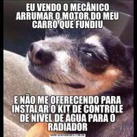 EU VENDO O MECÂNICO ARRUMAR O MOTOR DO MEU CARRO QUE FUNDIUE NÃO ME OFERECENDO PARA INSTALAR O KIT DE CONTROLE DE NÍVEL DE ÁGUA PARA O RADIADOR