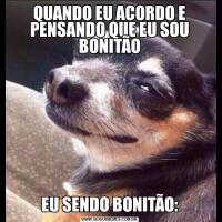 QUANDO EU ACORDO E PENSANDO QUE EU SOU BONITÃOEU SENDO BONITÃO: