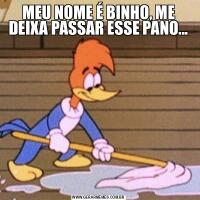 MEU NOME É BINHO, ME DEIXA PASSAR ESSE PANO...