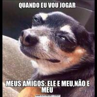 QUANDO EU VOU JOGAR MEUS AMIGOS: ELE E MEU,NÃO E MEU 
